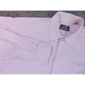 Gitman Bros Dress Shirt Mens 16.5x34 Purple Lavender Gingham Check Made in USA